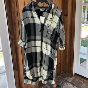 Zara Hooded Flannel Dress
